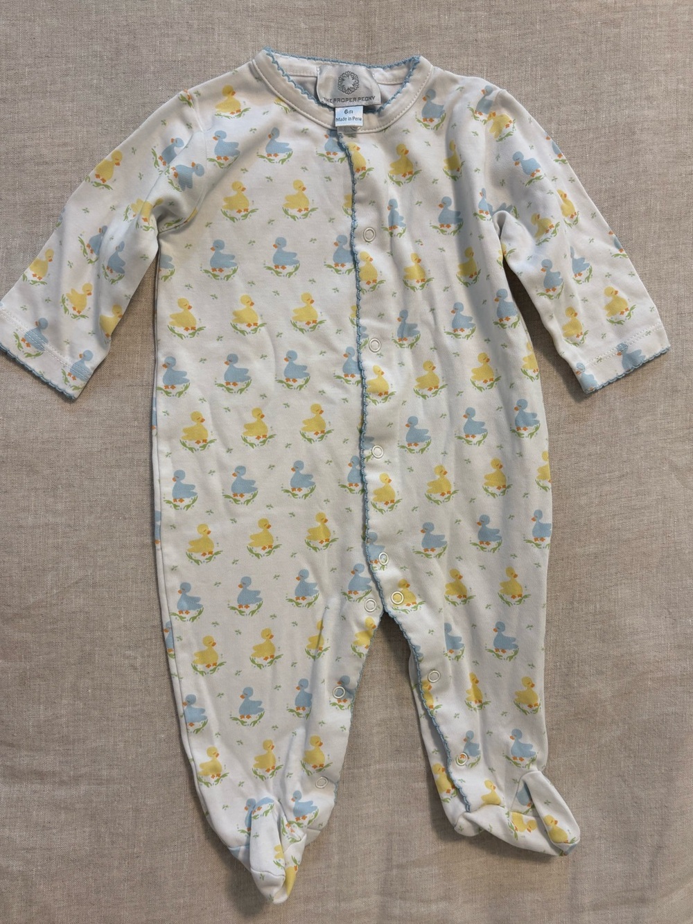 The Proper Peony Pima Cotton Duck Footed Pajamas